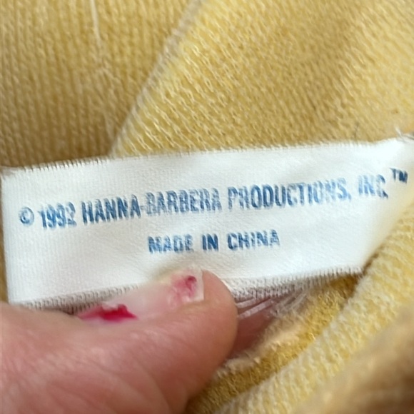 Barney Rubble FACE MASK FLINSTONES Adult size polyester plush COSTUME 1992 vtg - Picture 2 of 11